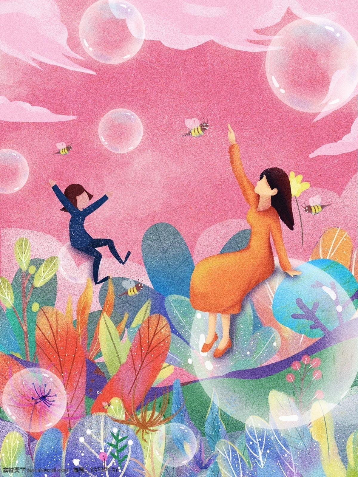 原创 插画 早安 你好 美丽 女孩 早晨 心情 创意插画 治愈系 早安插画 早安你好 早上 心语 治愈插画 白天