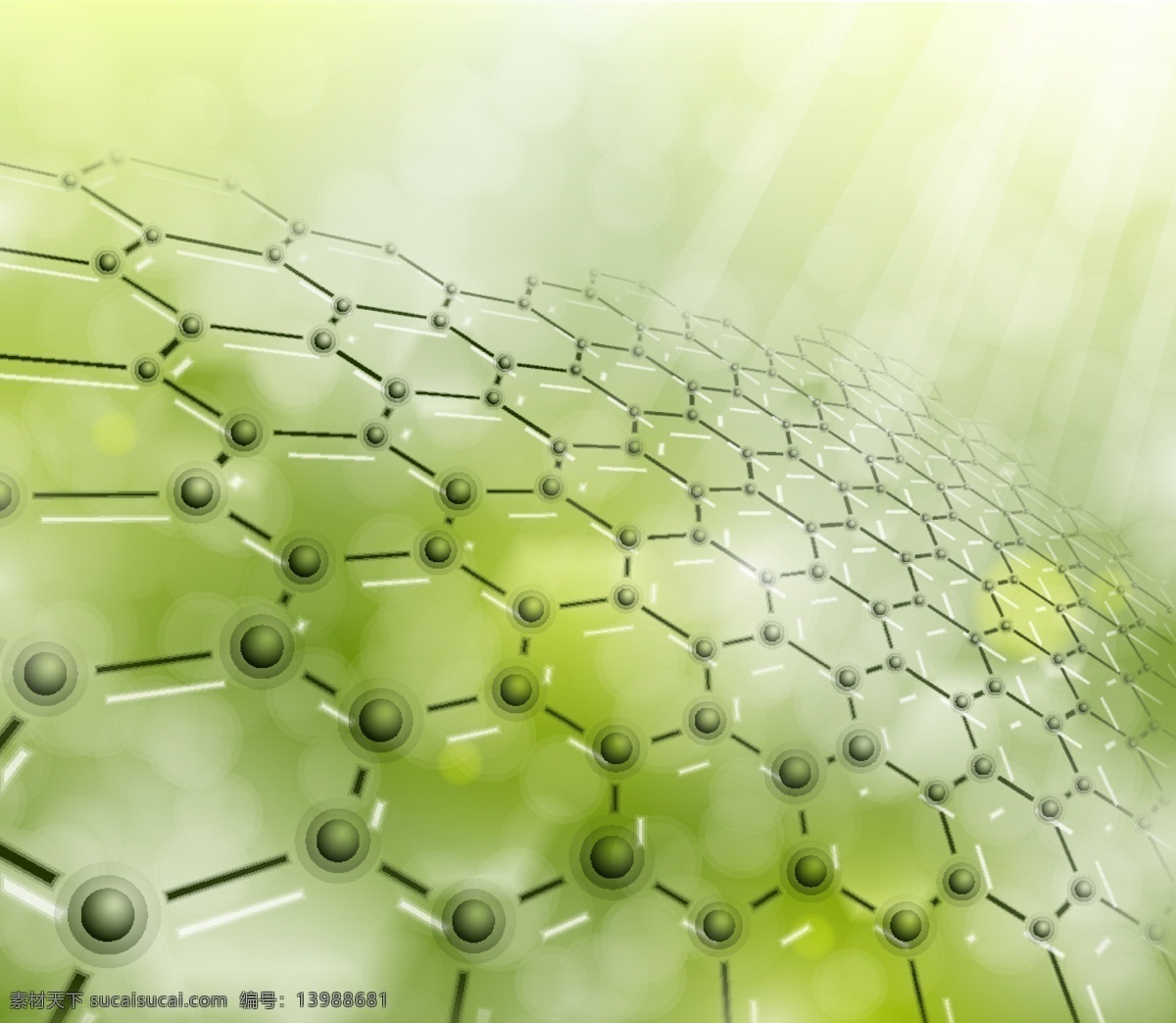 绿色分子结构 绿色 分子结构 医疗 医学 科学 生活百科 矢量素材 黄色