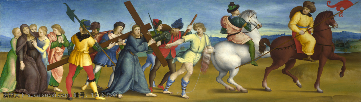 calvary 意大利 画家 拉斐尔 raphael 古典 人物 油画 装饰画 to procession the 文艺复兴 古典主义 装饰素材