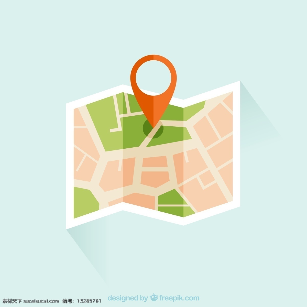 三 折页 地图 标记 矢量图 三折页 地标 街区