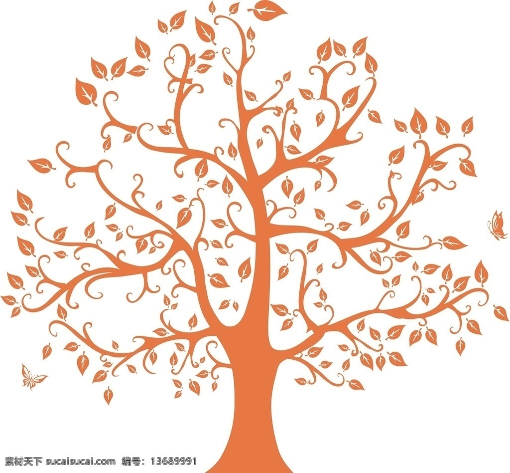大树 树叶 树干 树枝 矢量树 可以编辑 文化艺术 绘画书法