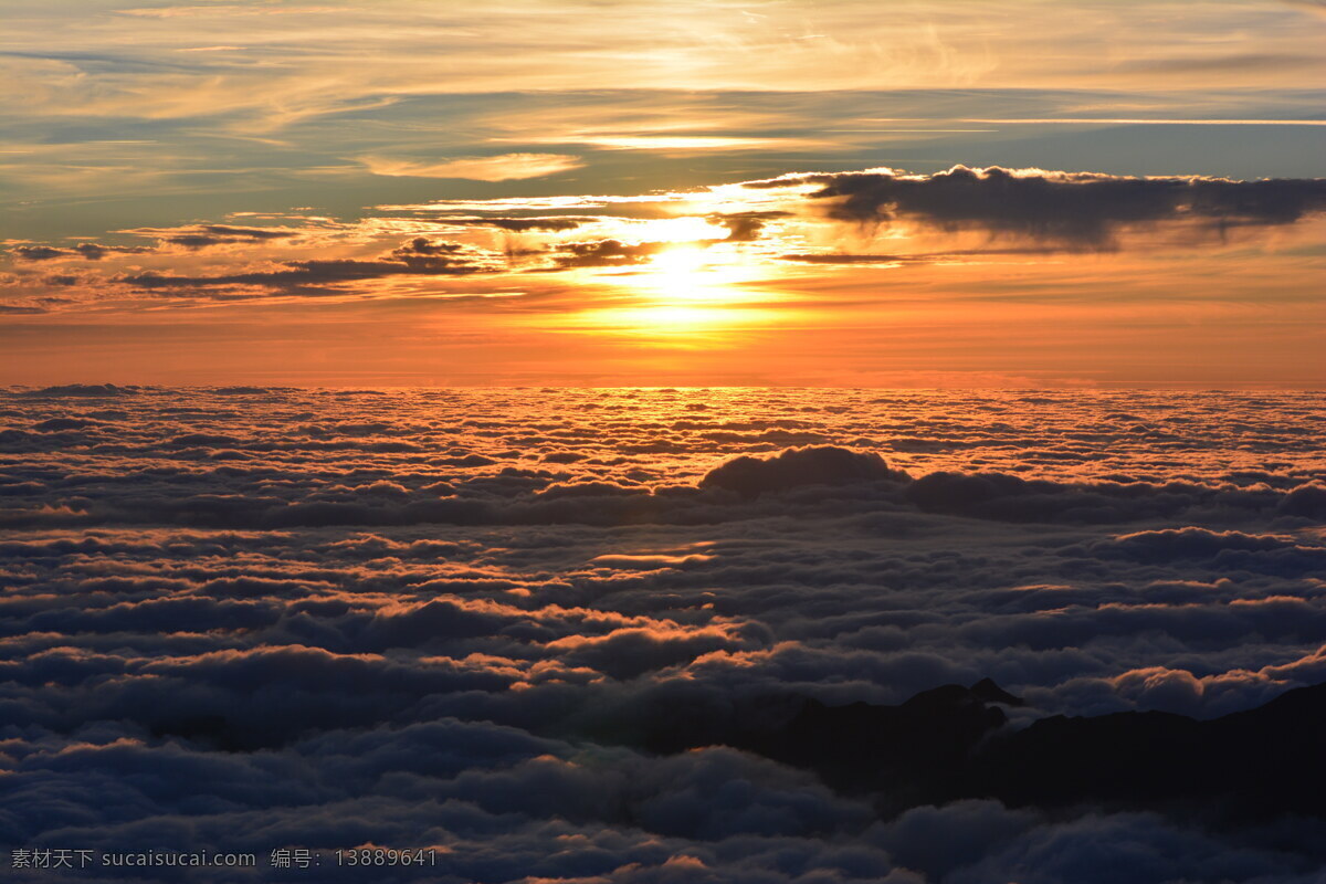 傍晚 黄昏 天空 高清 日落云海 日落 落日 夕阳