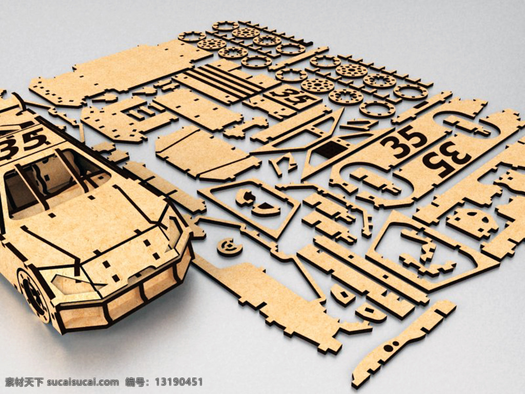 纳斯卡 拼图 3d cad 车 激光 木工 数控 玩具 铣 cam 2d 切割 dxf 中密度纤维板 由镭射切割 lasercuttoy acrilic 3d模型素材 其他3d模型