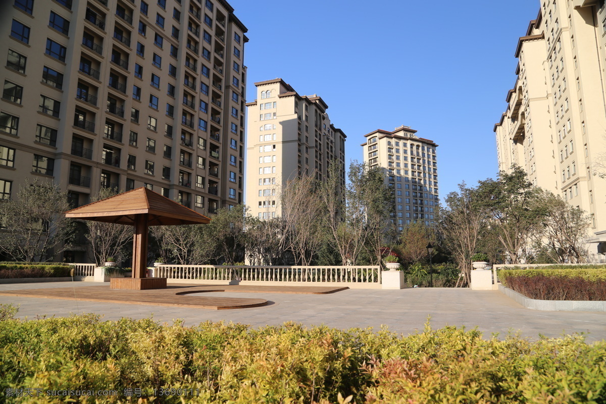 小区 景深 楼 亭 白天 楼群 建筑 建筑园林 建筑摄影