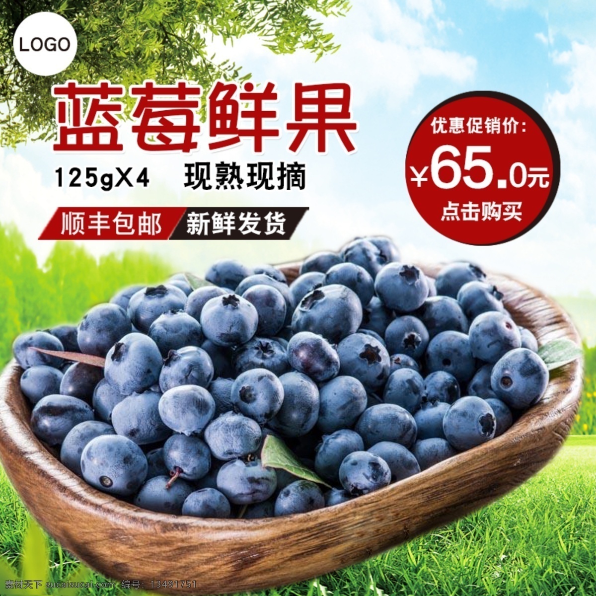 蓝莓 鲜果 直通 车主 图 水果 主图 直通车图 食物 零食 新鲜发货 草地 包邮 白云
