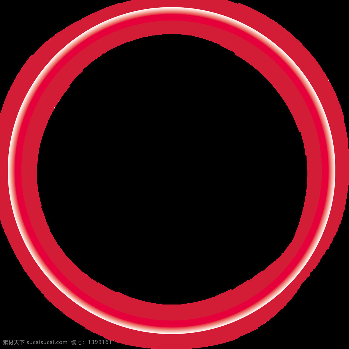 手绘 红色 圆圈 元素 红色渐变 几何 免抠