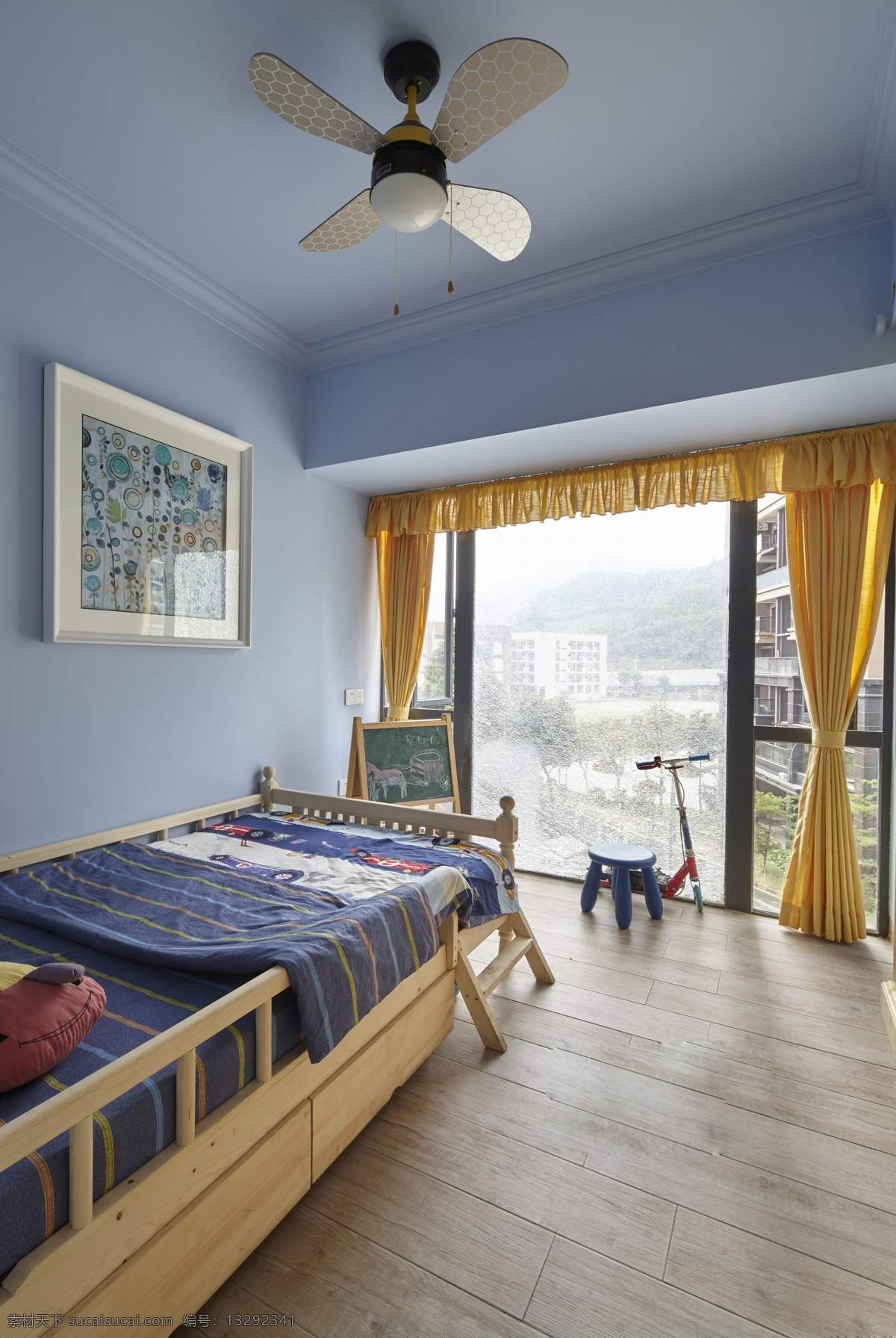 现代 蓝色 主题 儿童 房 效果图 儿童房 软装效果图 室内设计 展示效果 房间设计家装 家具