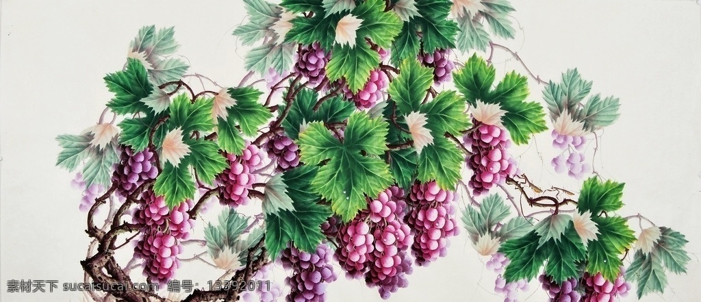 国画花卉 花卉 绿叶 叶子 壁画 国画 国画专辑 文化艺术 绘画书法