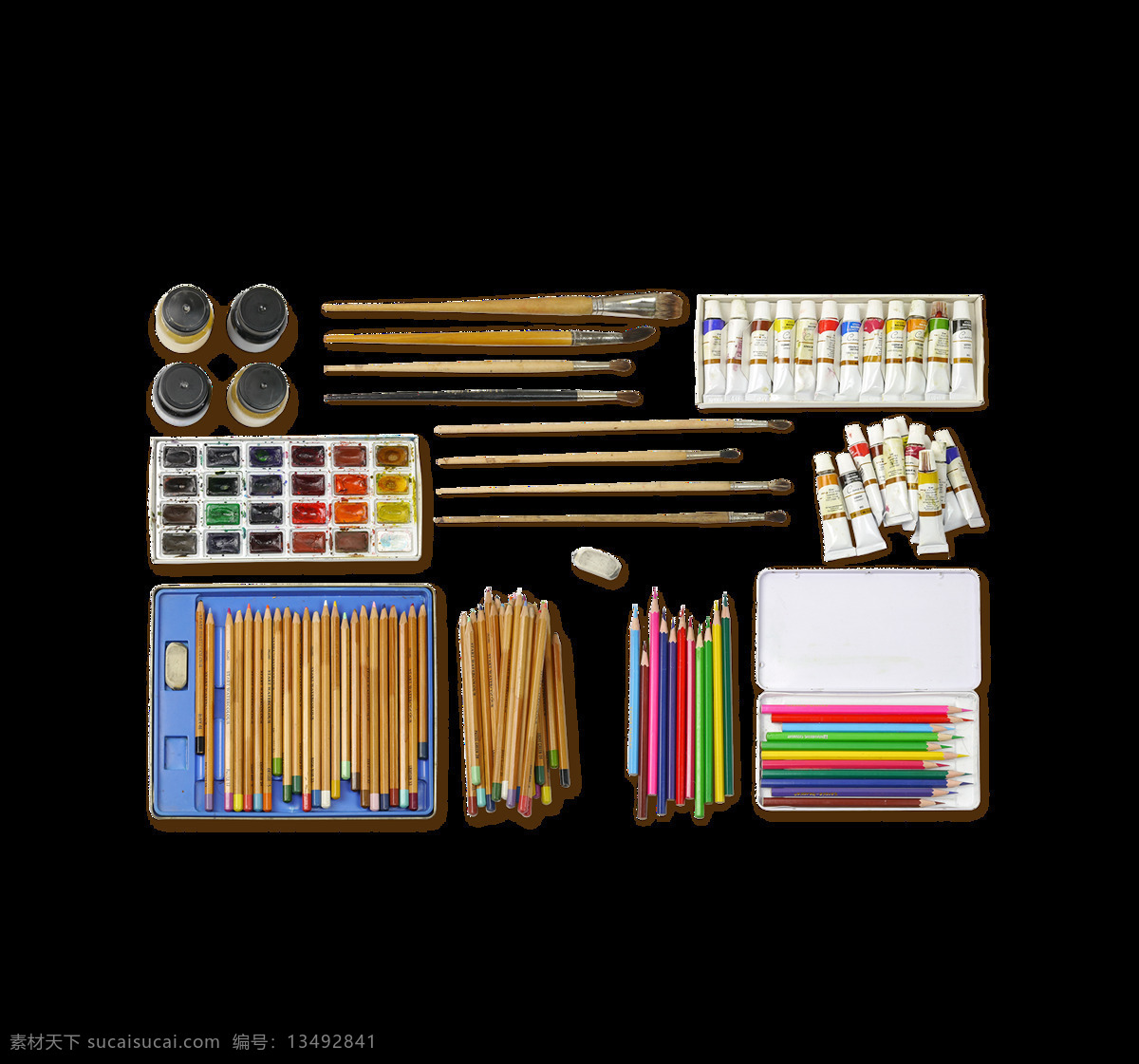 彩色铅笔元素 彩色 铅笔 颜料 学习用具 免扣 透明元素