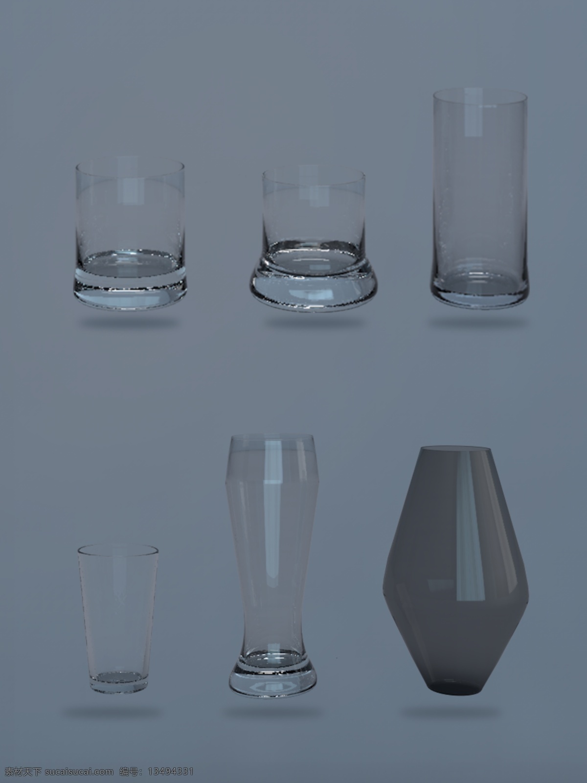 杯子 c4d 建模 酒杯 玻璃杯