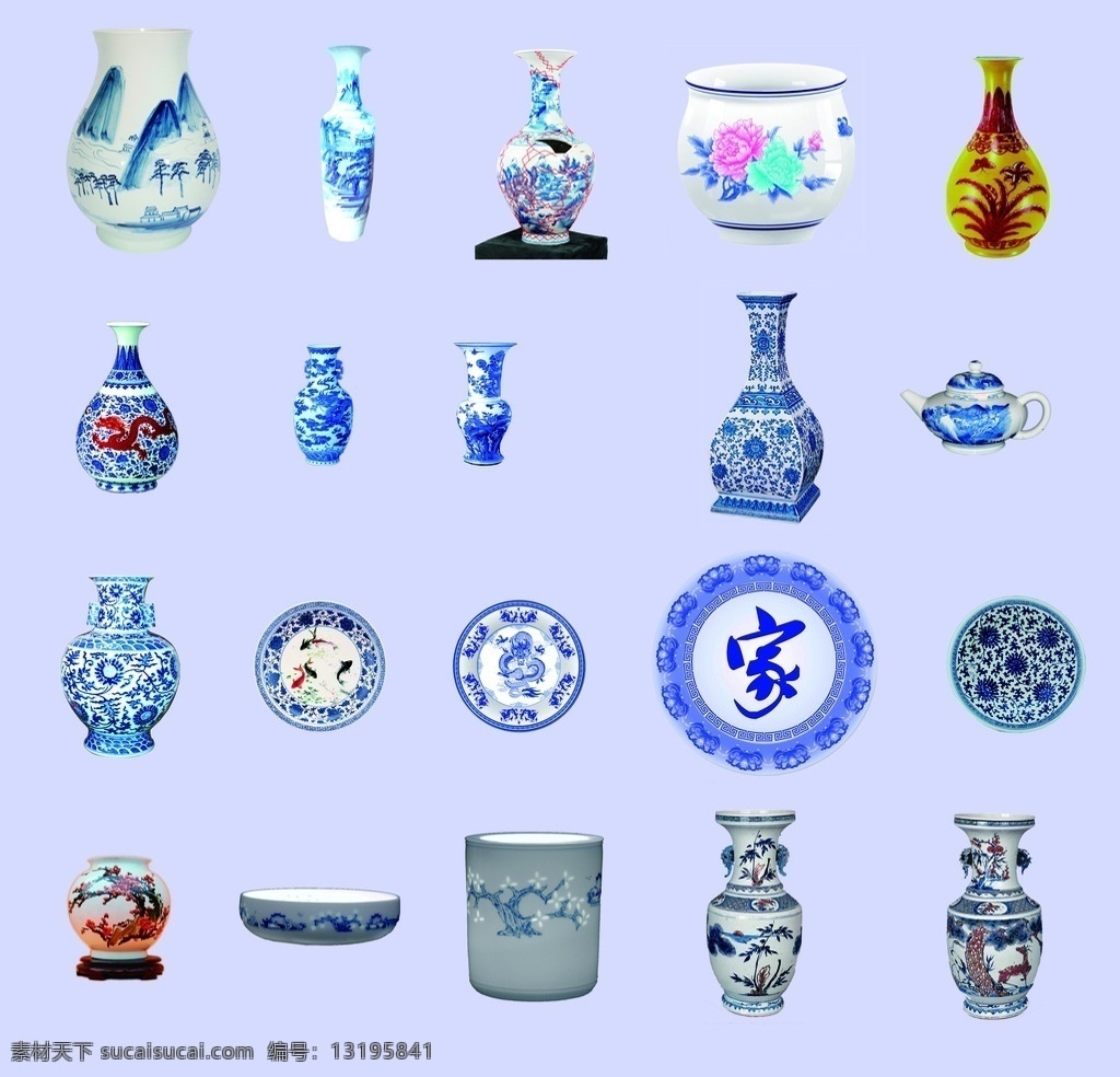 青花瓷 模版下载 精美青花瓶 矢量 花瓶 青花磁 文化艺术 青花瓶 红花瓶 陶瓷花瓶 源文件 分层