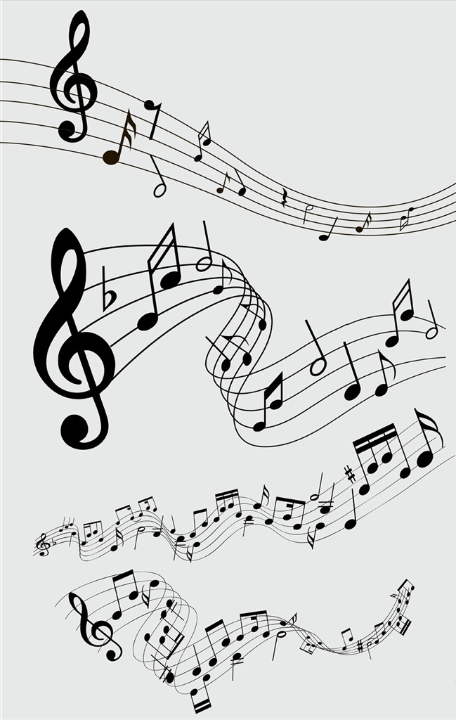五线谱 手绘 卡通 彩绘 音符 音乐 乐器 西洋乐器 音乐元素 乐器元素 谱子 歌谱