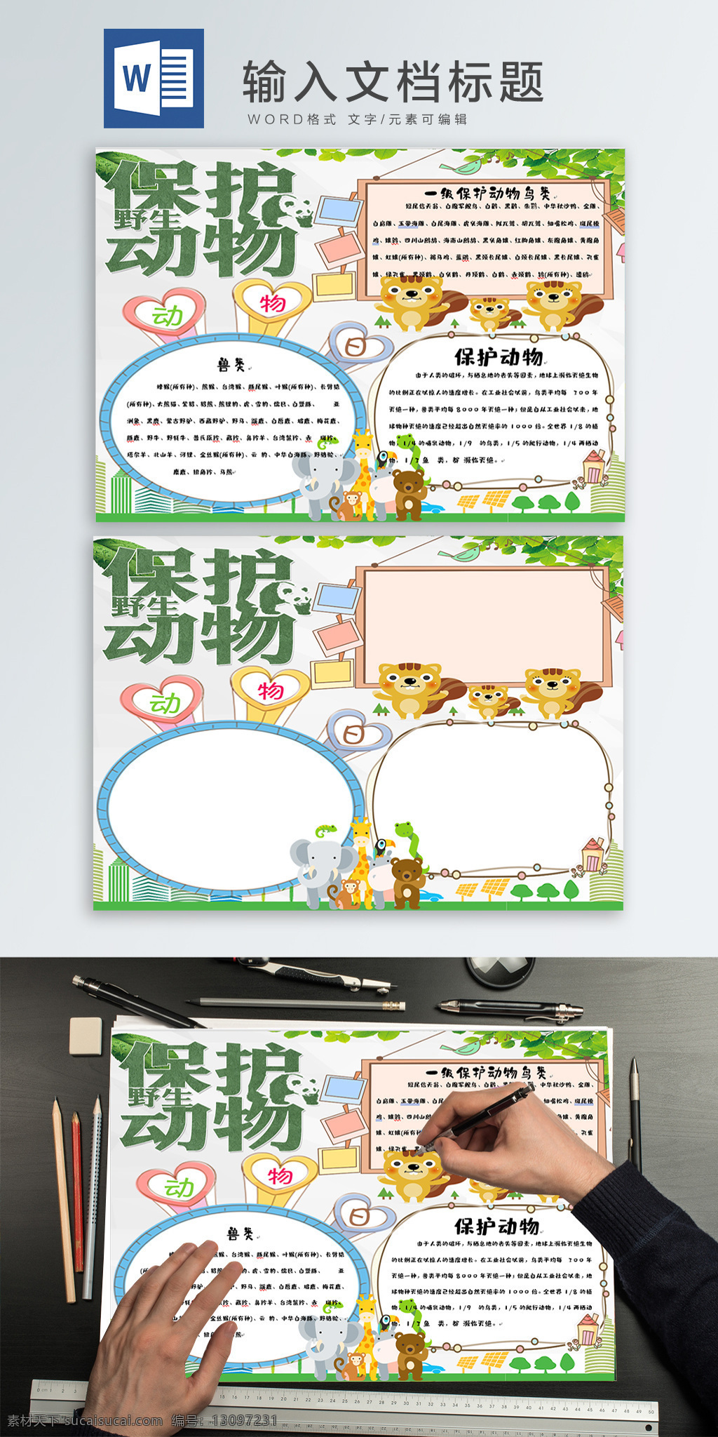 保护 动物 手 抄报 手抄报 小报 小清新 保护动物