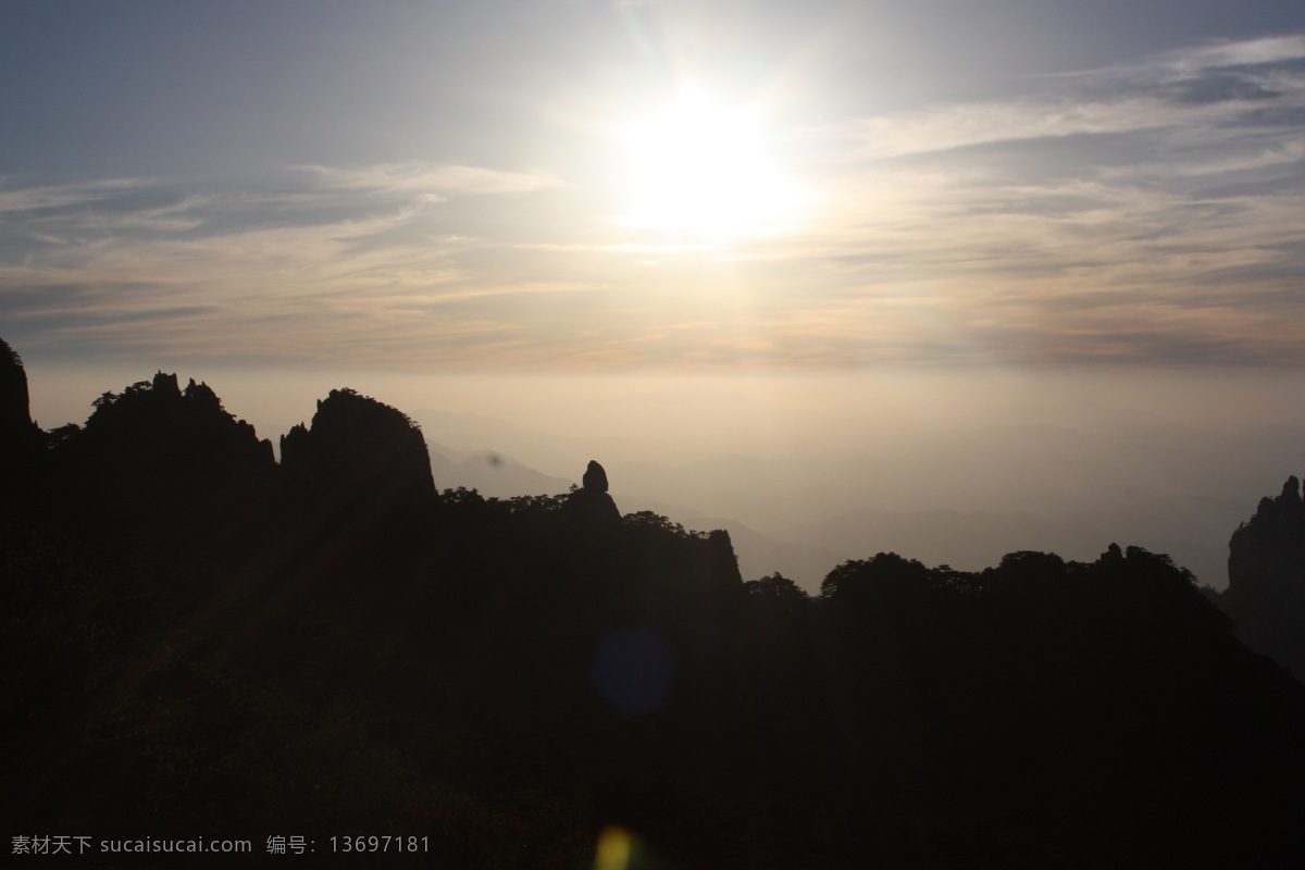 夕阳 下 飞来石 红楼梦 黄山 奇石 唯美 旅游摄影 自然风景