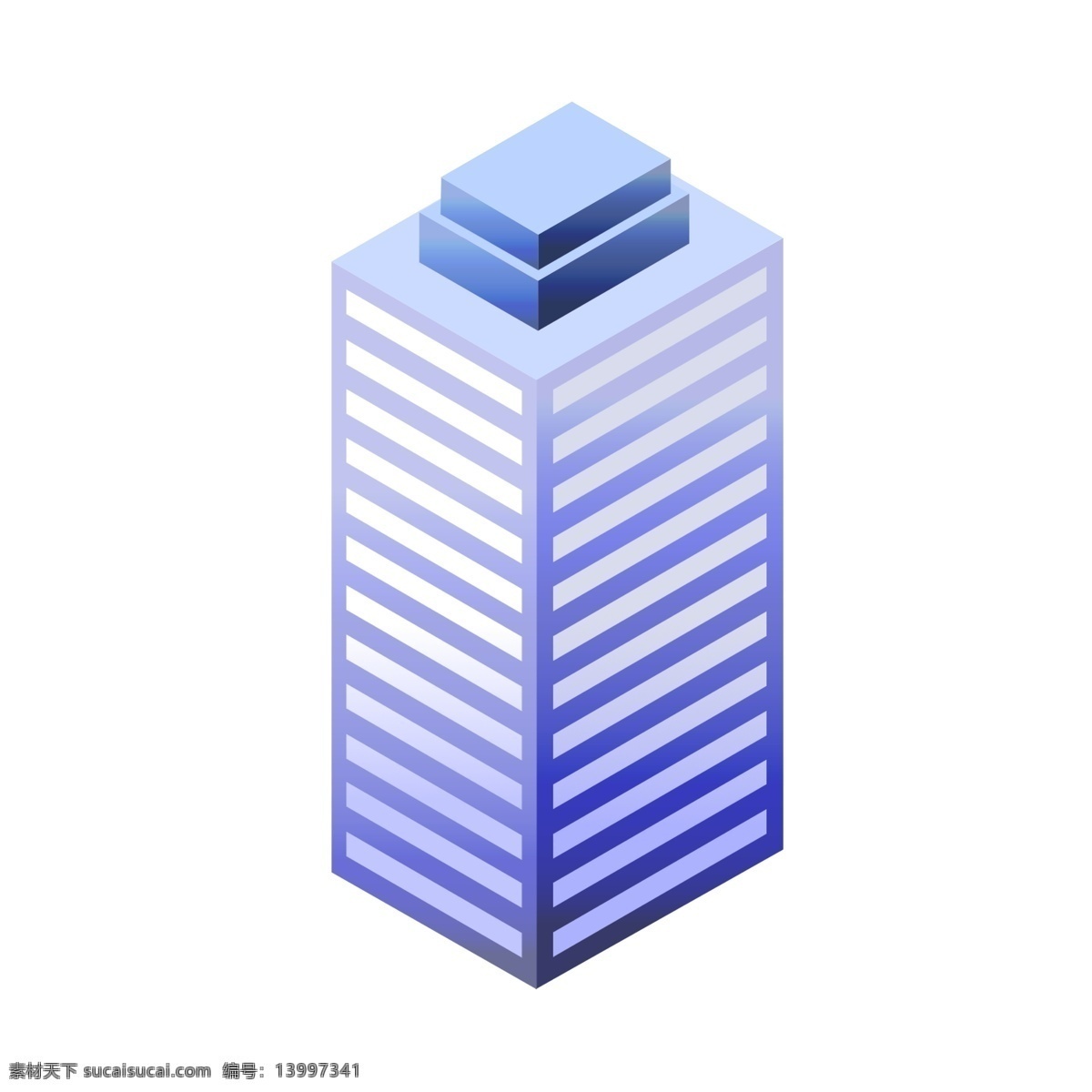 立体 办公楼 高楼 2.5d房子 紫色高楼