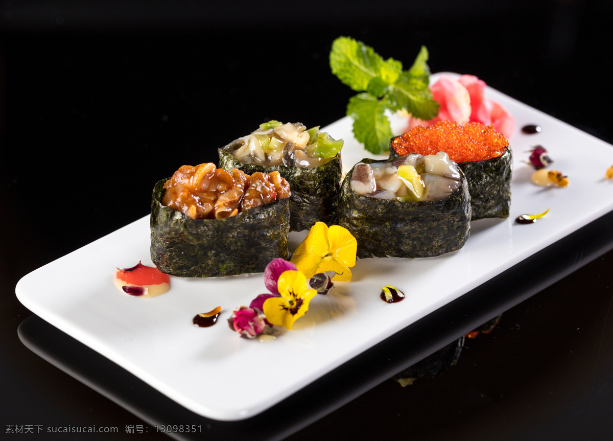 日本料理寿司 寿司 日料 美食 章鱼 鱿鱼 餐饮美食 西餐美食