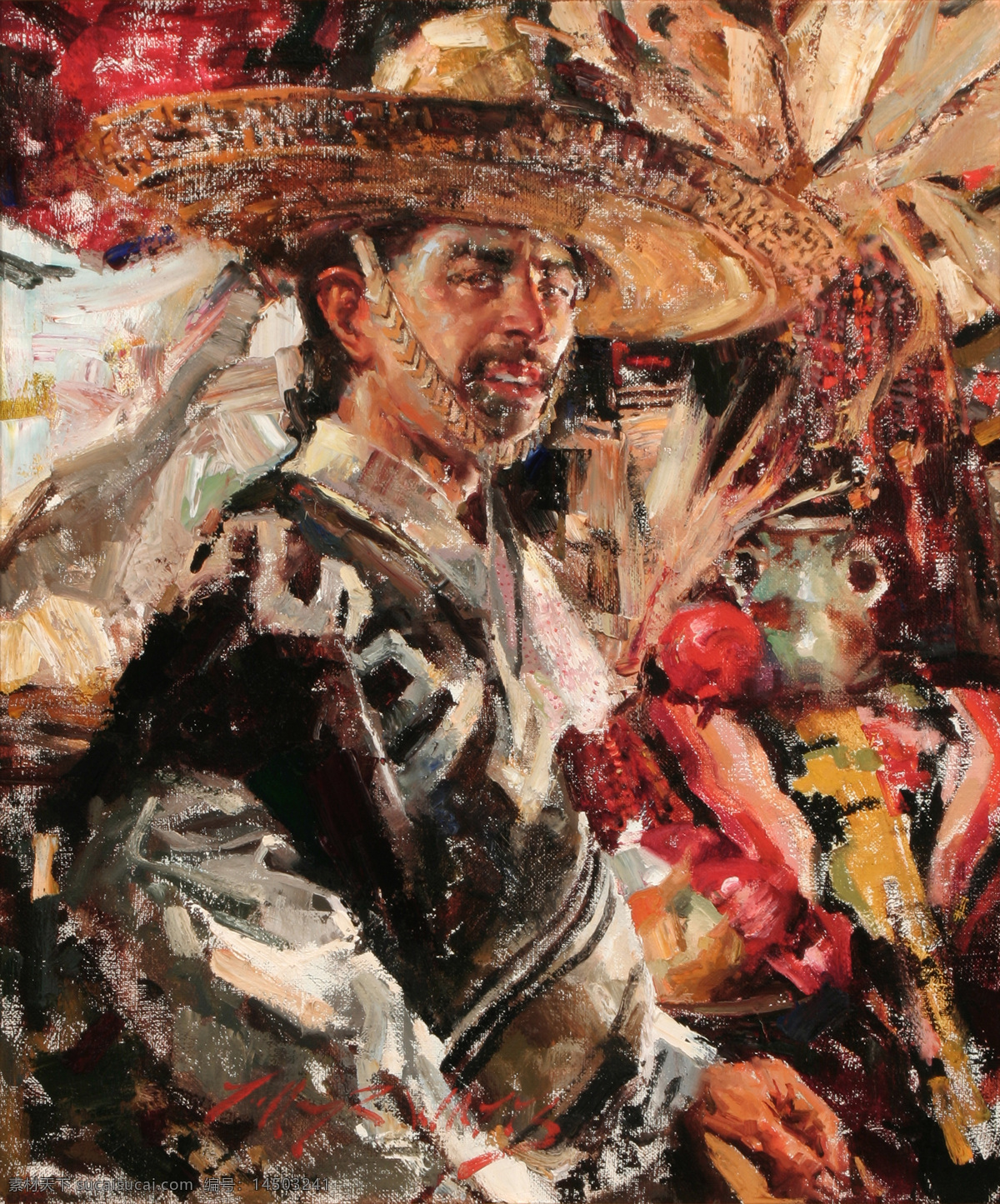 墨西哥 男人 油画 肖像 男性肖像 油画人物 西方 人物 写生 油画艺术 绘画艺术 装饰画 书画文字 文化艺术