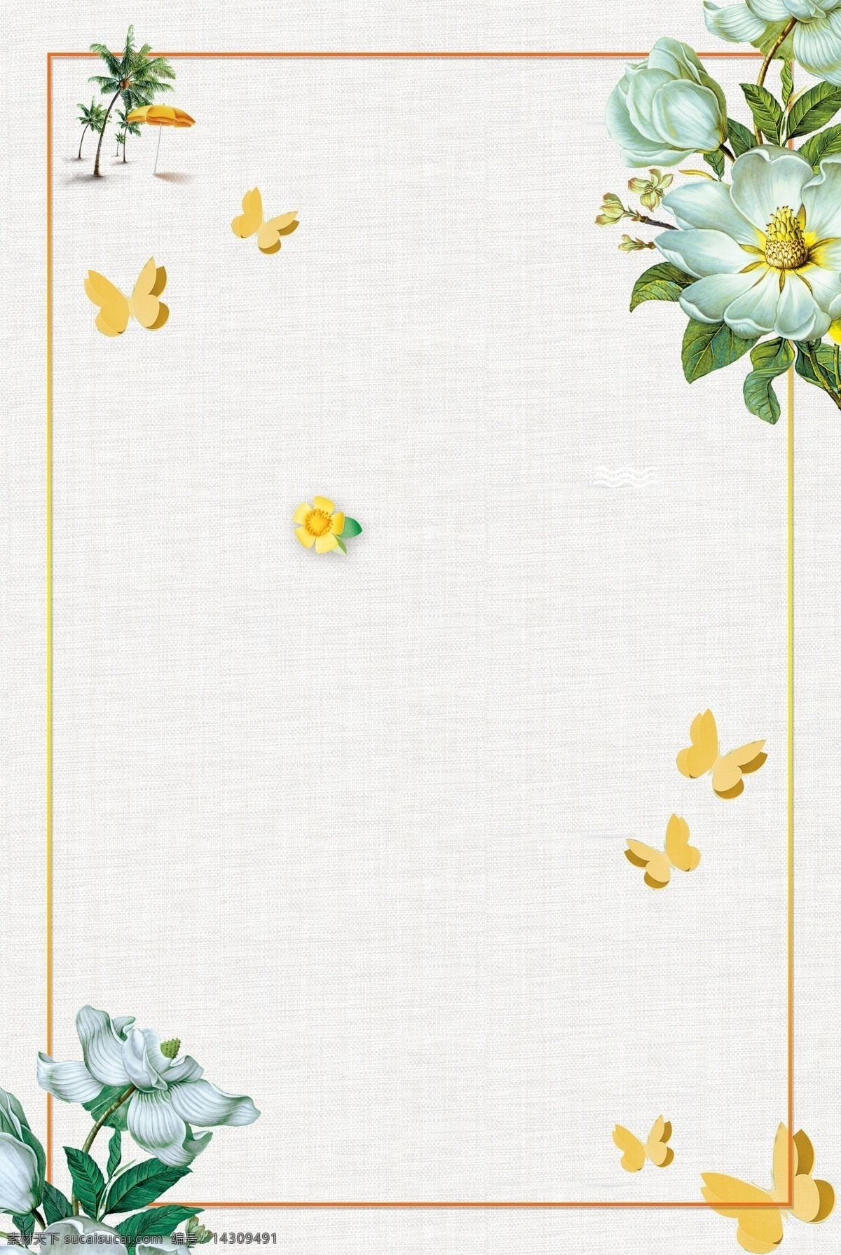 绿色 花朵 花卉 边框 蝴蝶 绿色花朵 绿色花卉 手绘花朵 手绘花 花边边框 花边素材 共享图