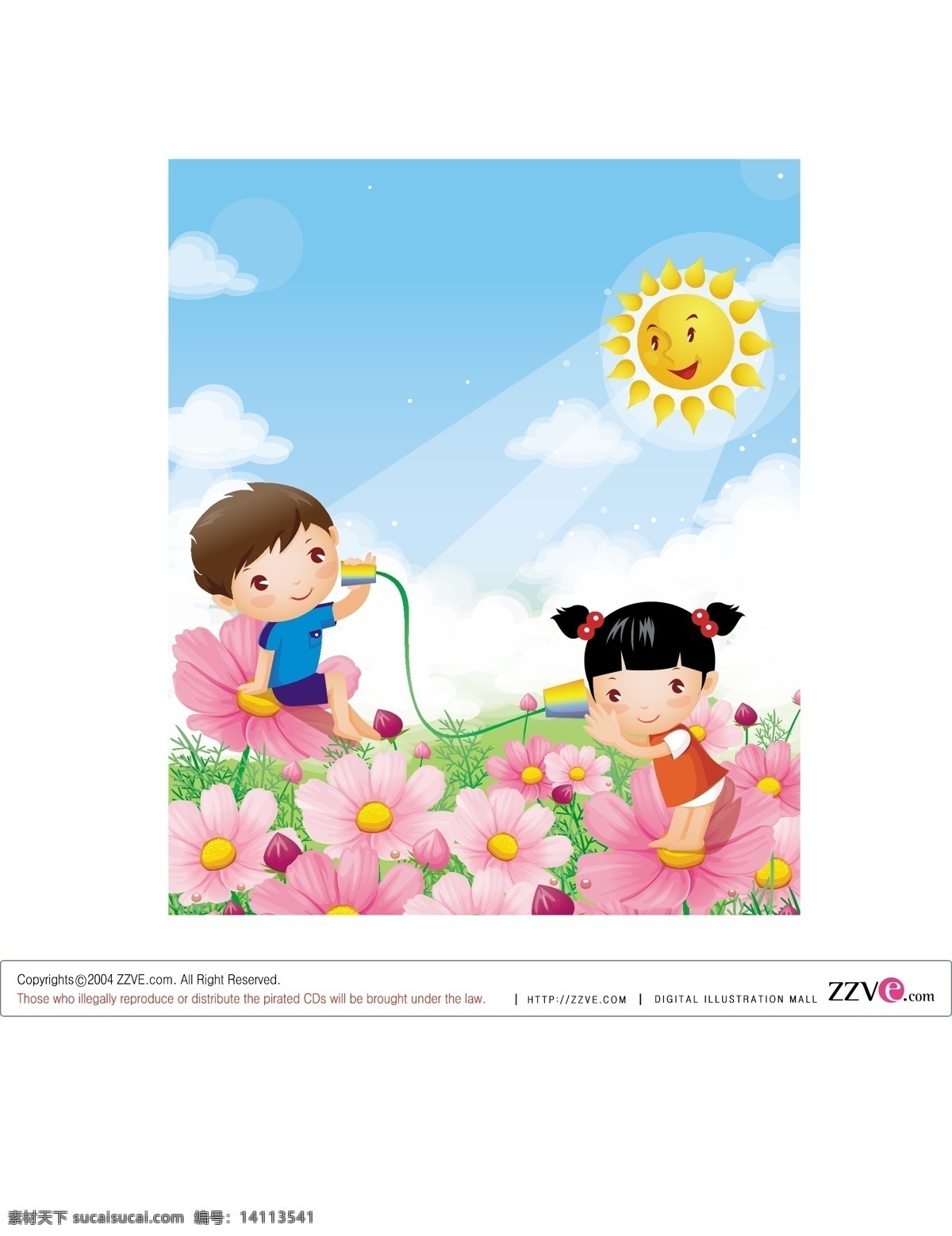 花丛 中 嬉戏 小朋友 清新场景素材 动漫 动画场景 矢量动漫 游戏场景 卡通漫画 卡通动漫 手绘动漫场景 梦幻动漫场景 蓝天白云 男孩 云朵 粉色的花儿 女孩 卡通人物 夏天场景 手绘夏天 卡通 太阳 儿童 花 动漫动画 动漫人物