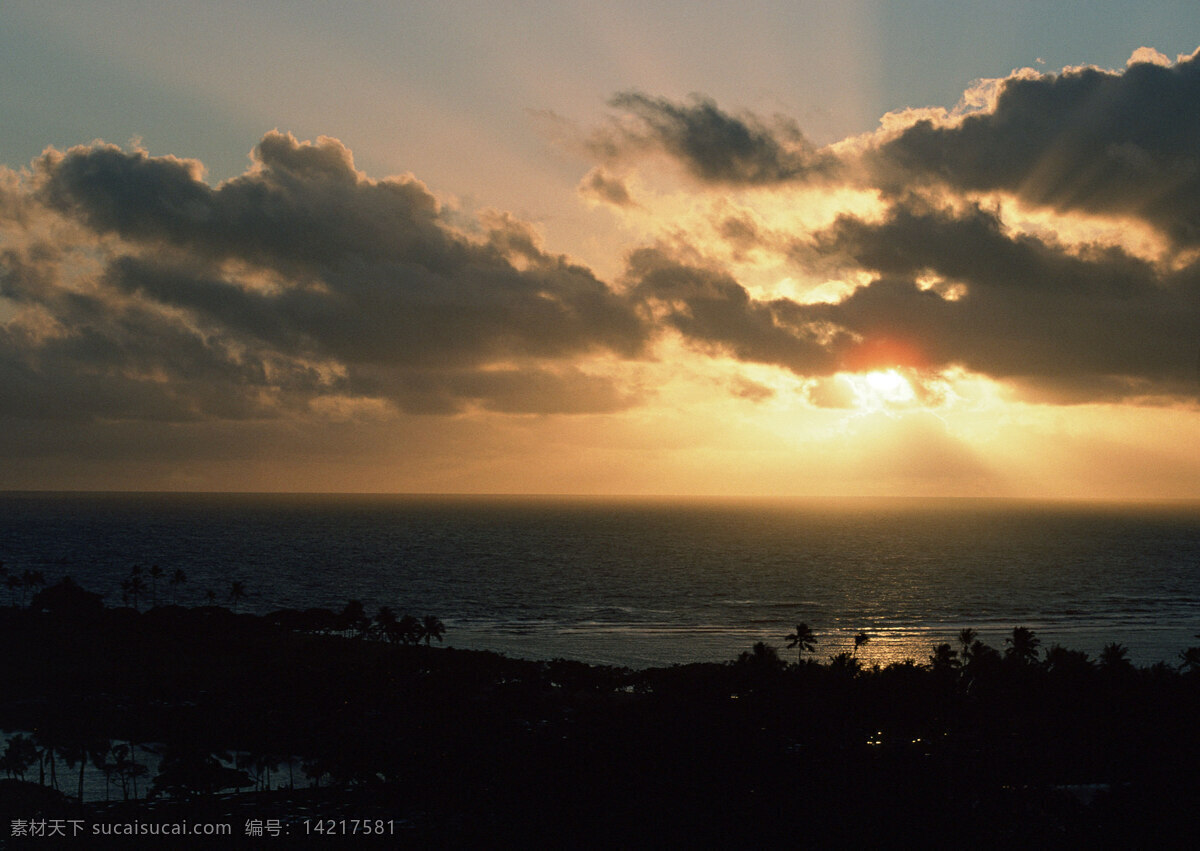 海边黄昏 旅游 风景区 夏威夷 夏威夷风光 悠闲 假日 海边 落日 黄昏 阳光 海洋海边 自然景观 黑色