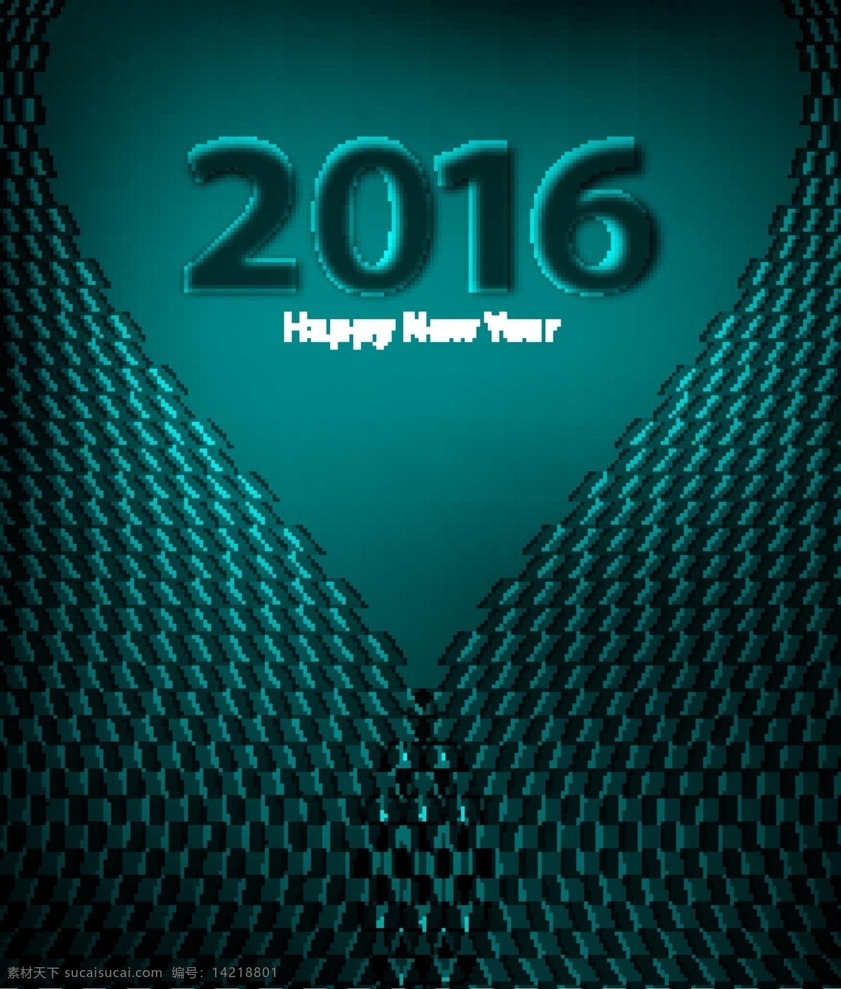 浅绿色 背景 下 2016 新年 快乐 新年快乐 黑色
