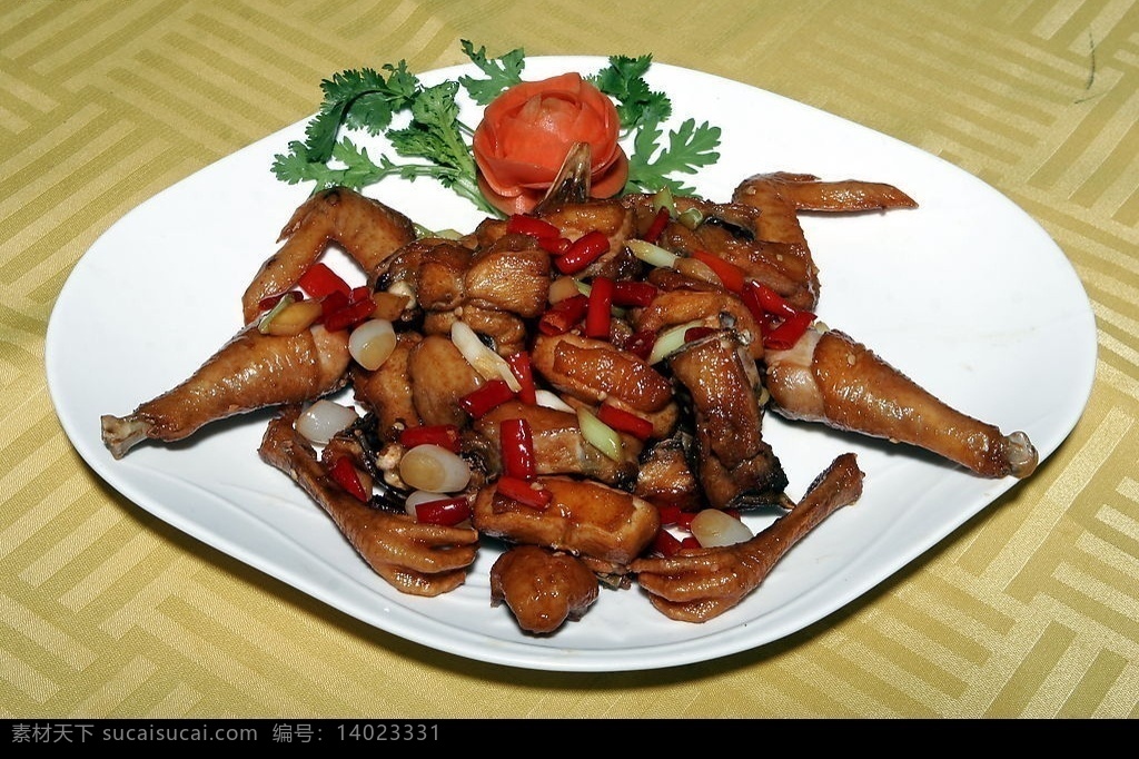 干香八块鸡 鸡肉 芹菜 南瓜花 美食 餐饮美食 传统美食 摄影图库