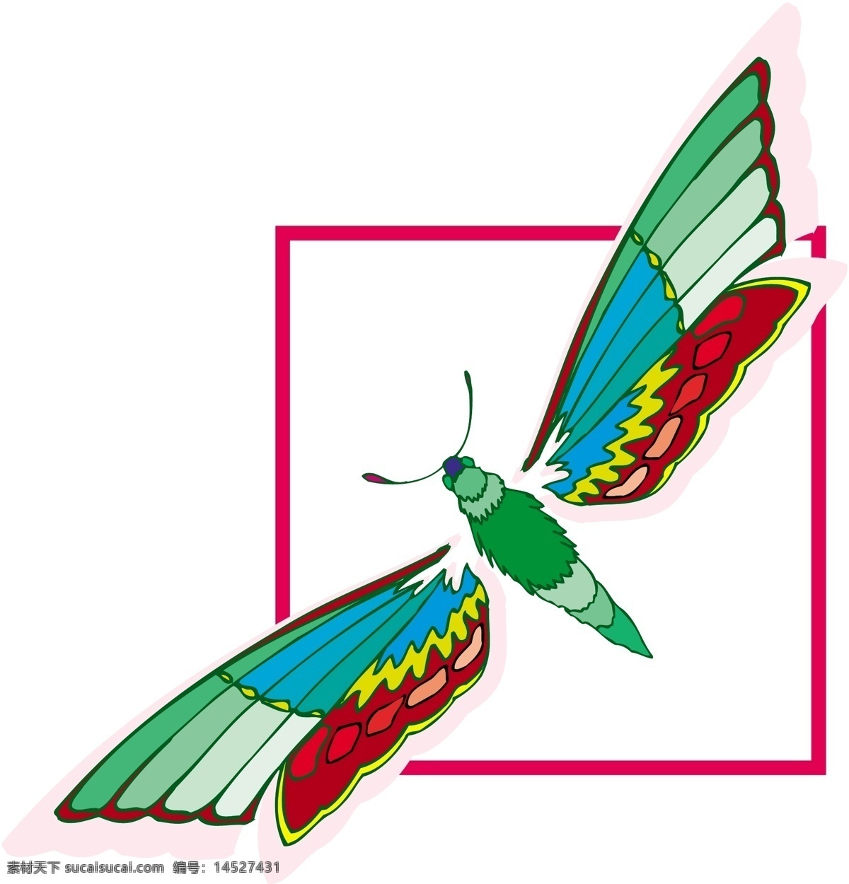 五彩蝴蝶 矢量素材 格式 eps格式 设计素材 昆虫世界 矢量动物 矢量图库 白色