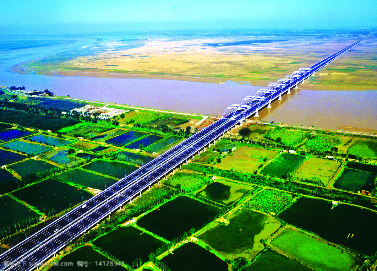 高速公路 黄河 大桥 黄河大桥 郑尧高速 绿色高速 建筑景观 自然景观