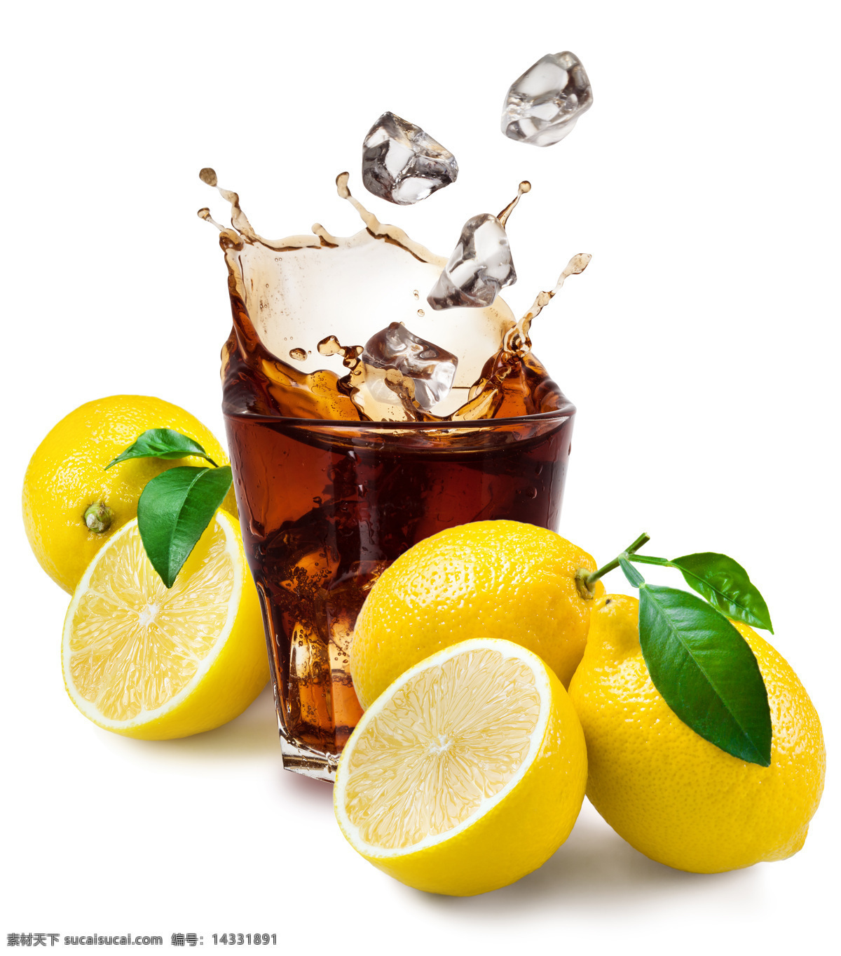 柠檬红茶 清新 冰块 柠檬 水果 红茶 果茶 餐饮美食 饮料酒水