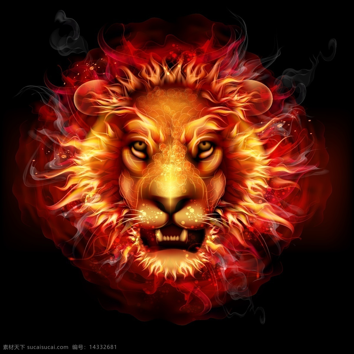 矢量狮子 卡通狮子 手绘狮子 狮子插画 狮子头 狮子头像 火红狮子 红色狮子 动物 生物世界 野生动物