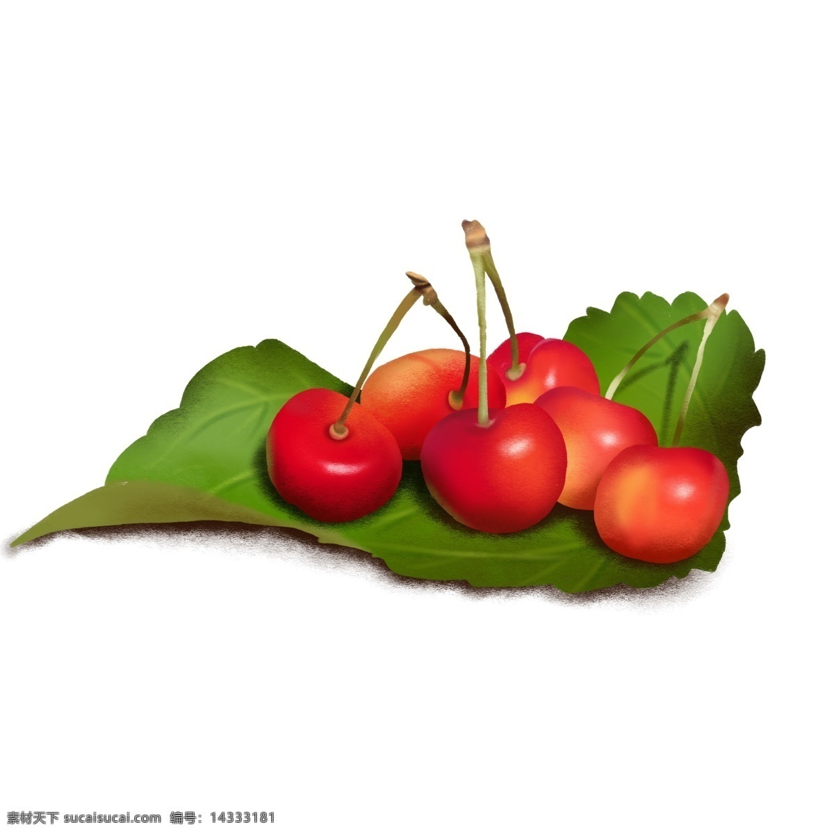 新鲜 樱桃 图案 元素 红色 水果 树叶上的樱桃 进口樱桃 车厘子 樱桃元素 设计元素 元素设计 简约 创意元素 psd元素