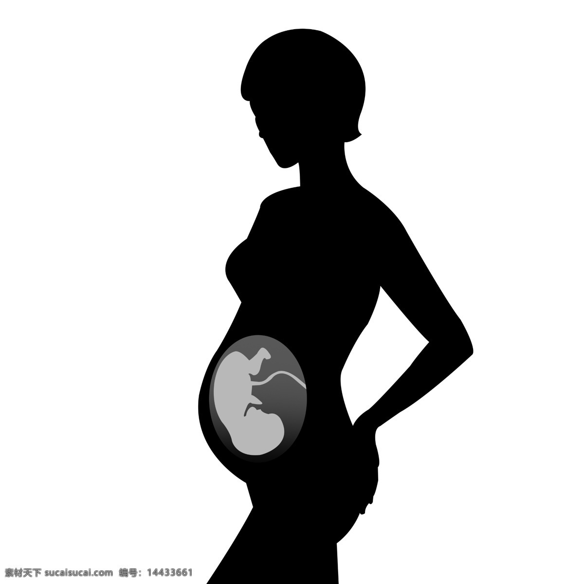 孕妇 婴儿 剪影 矢量图 怀孕 半身剪影 人物剪影 妇女 女人 母婴 短发女人剪影 黑色
