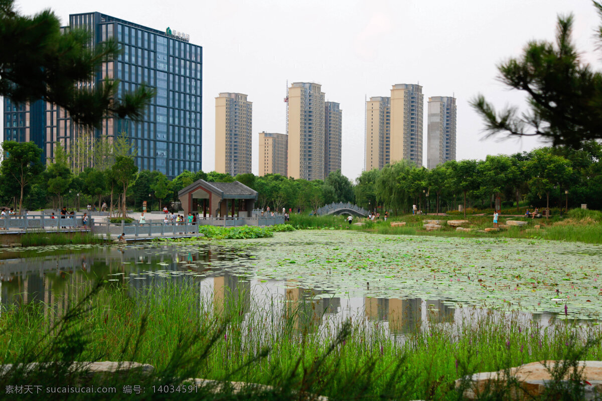 郑州 南 环 公园 景观 郑州南环公园 南环公园 全景景观 建筑 绿地集团大楼 水景 自然景观 建筑景观