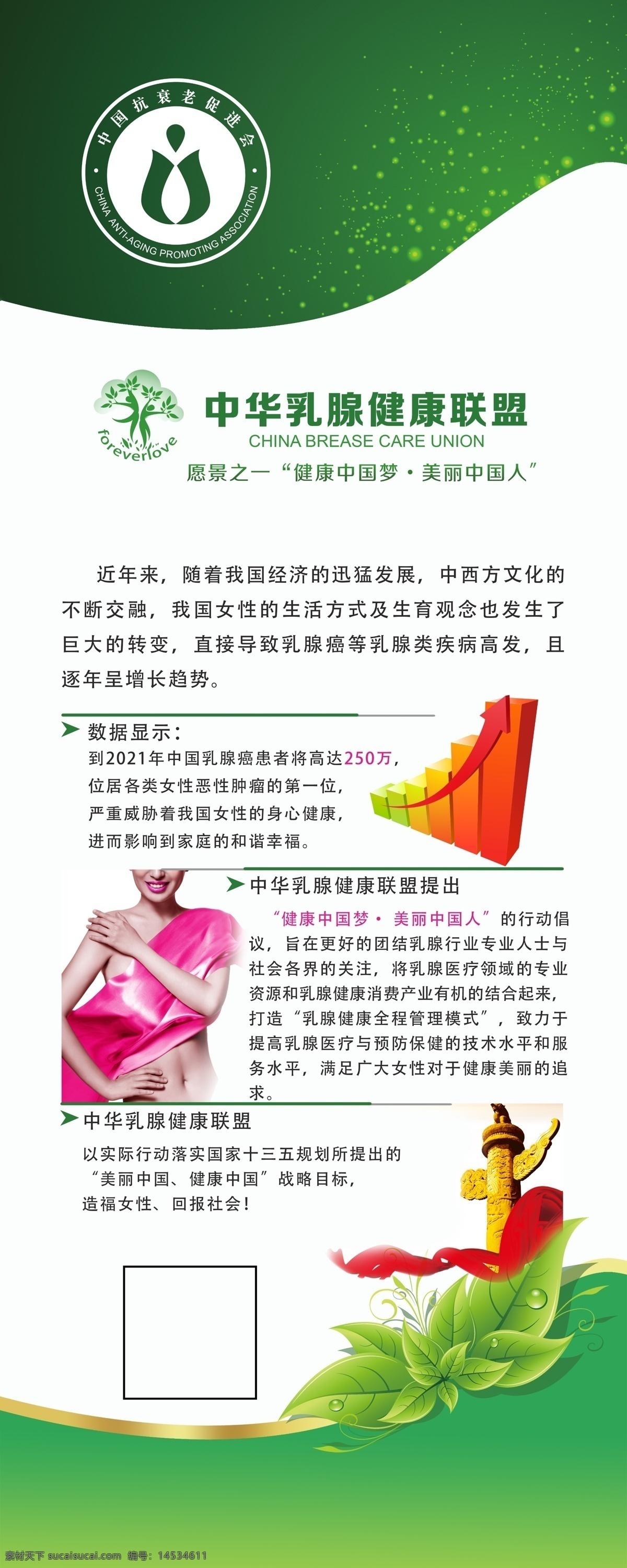 中国 乳腺 健康 联盟 中国乳腺 x展架 分层图板 海报 宣传 设计元素