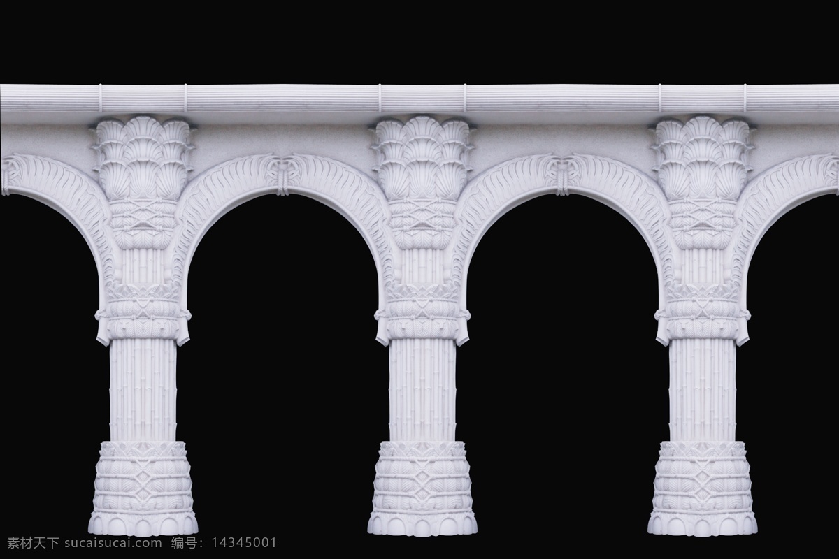 欧式 拱形 建筑 欧式建筑 柱子雕塑 唯美建筑 psd源文件