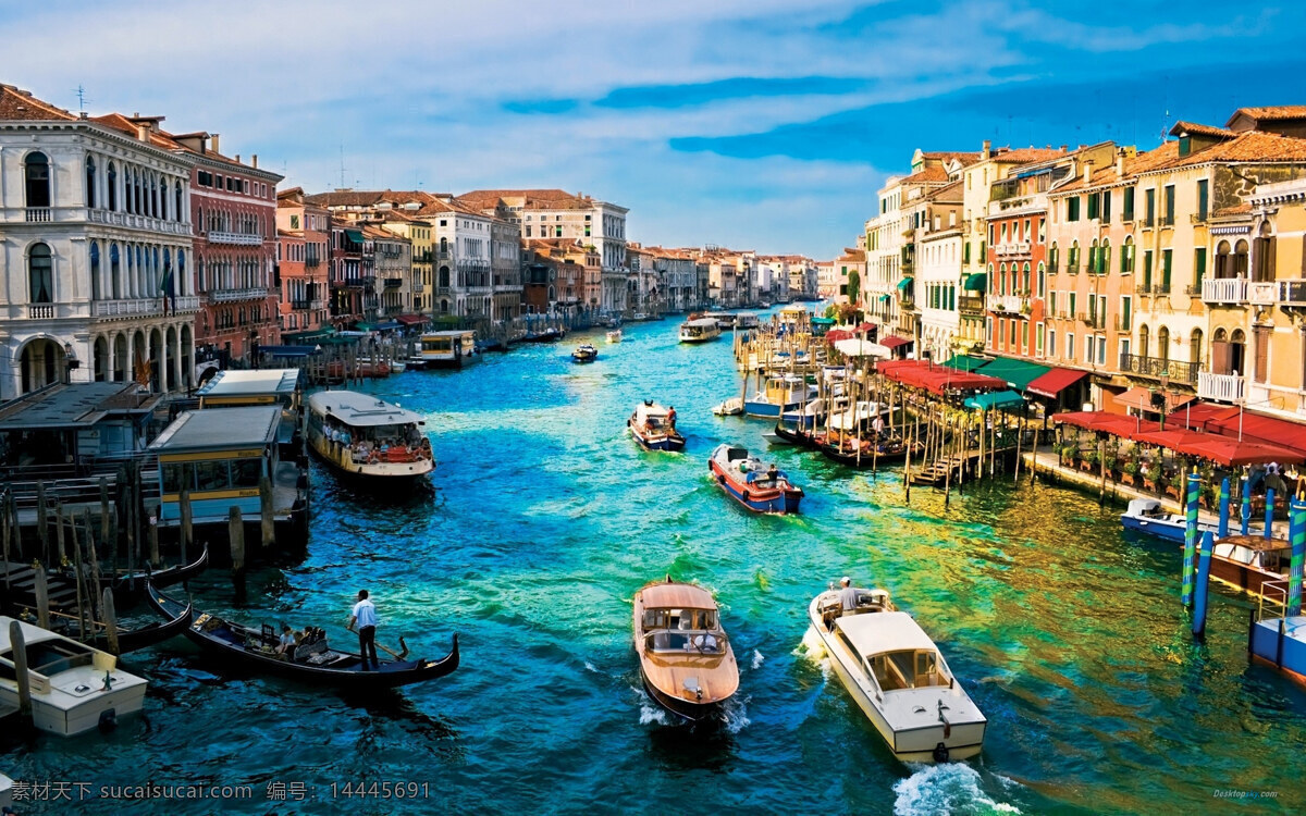 威尼斯 背景 房子 小河 船支 风景 生活 旅游餐饮