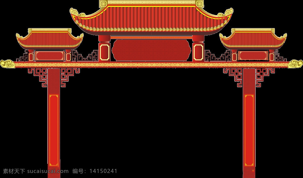 红色 古代建筑 宫殿 元素 中国风 建筑 免 抠 透明