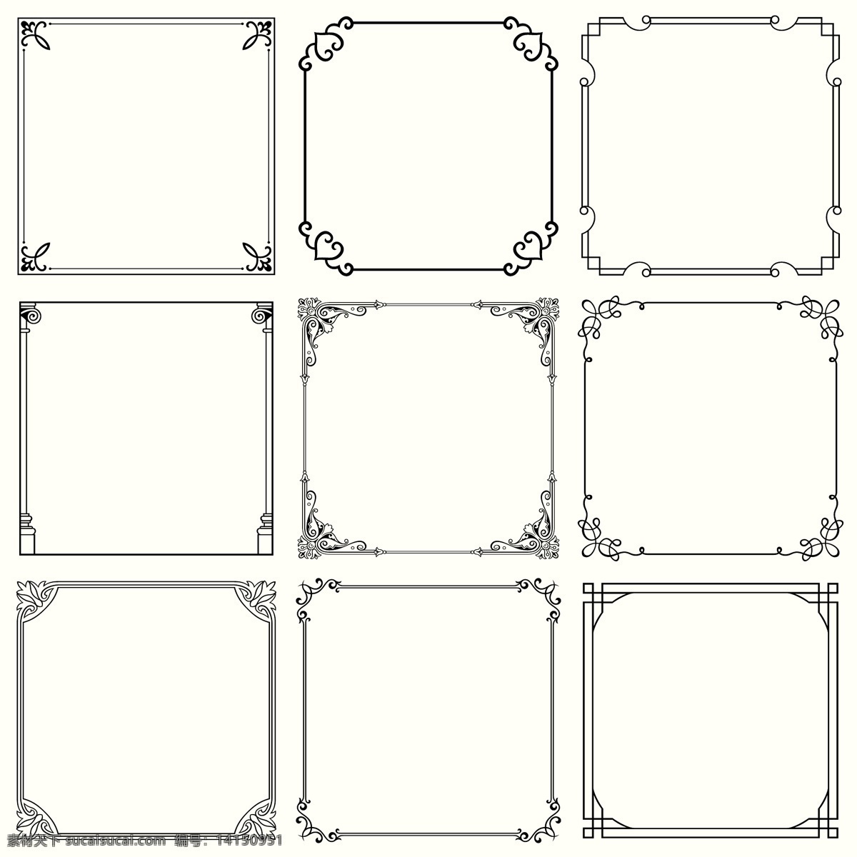 花纹 边角 线条 边框 矢量 花纹边角 简洁边框 线条边框 矢量图 其他矢量图