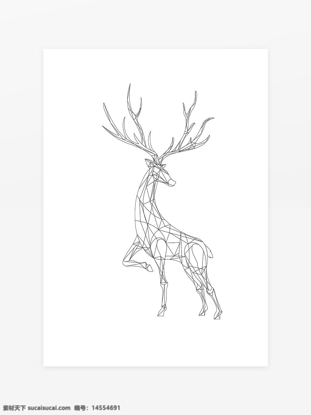线条几何鹿设计元素 线条鹿 几何鹿 鹿设计元素 鹿
