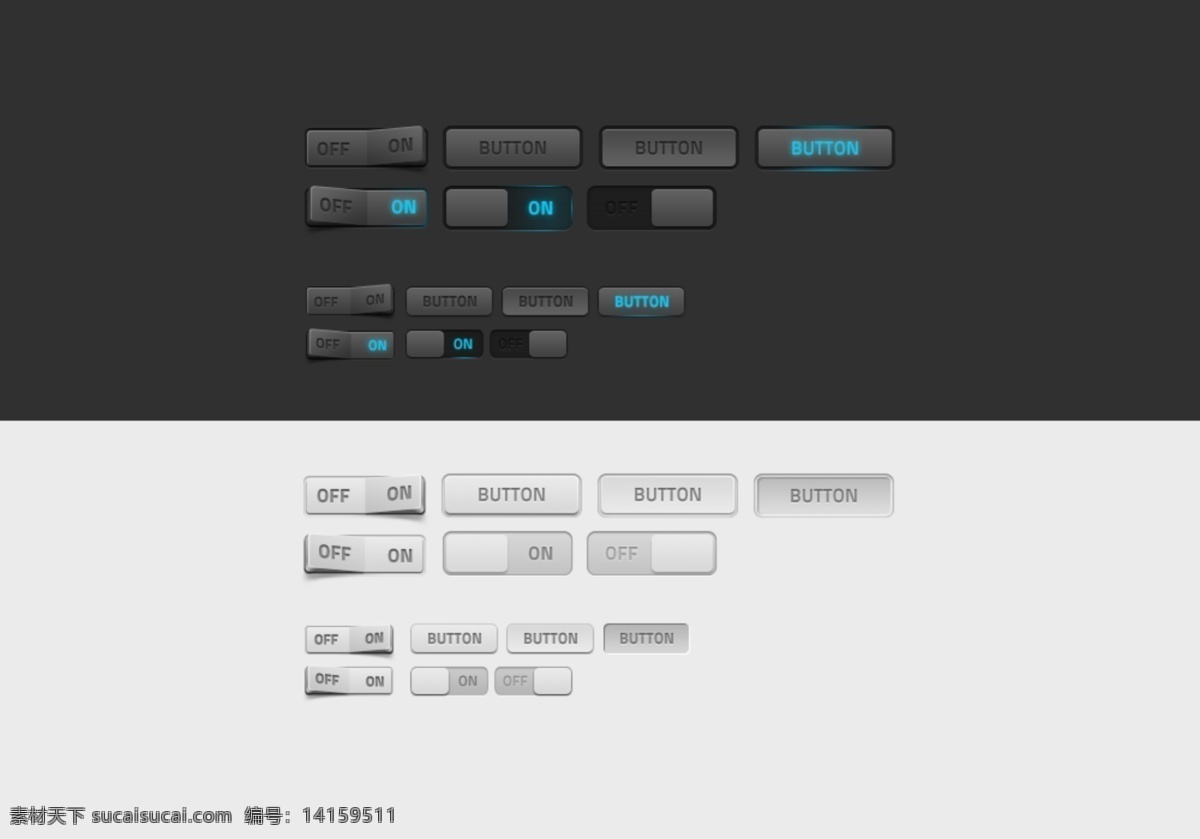精致 按钮 开关 分层 按钮图标 精致的 psd源文件