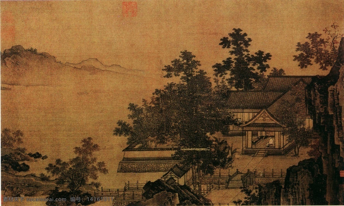 山水 名画 传统艺术 国画 绘画 山水名画 书法 水墨画 文化艺术