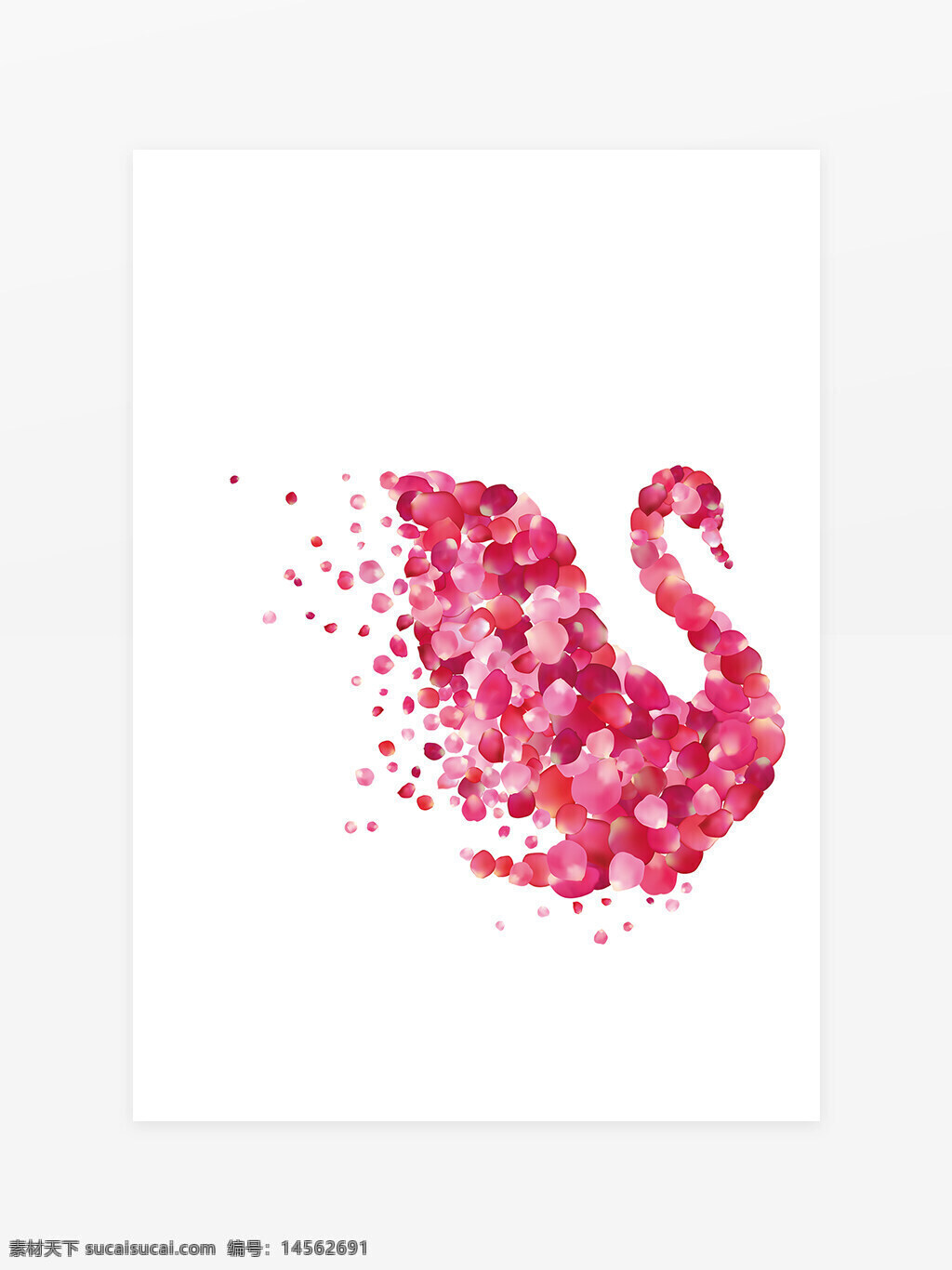 鹅 天鹅 花瓣 玫瑰花瓣 装饰图案 唯美天鹅