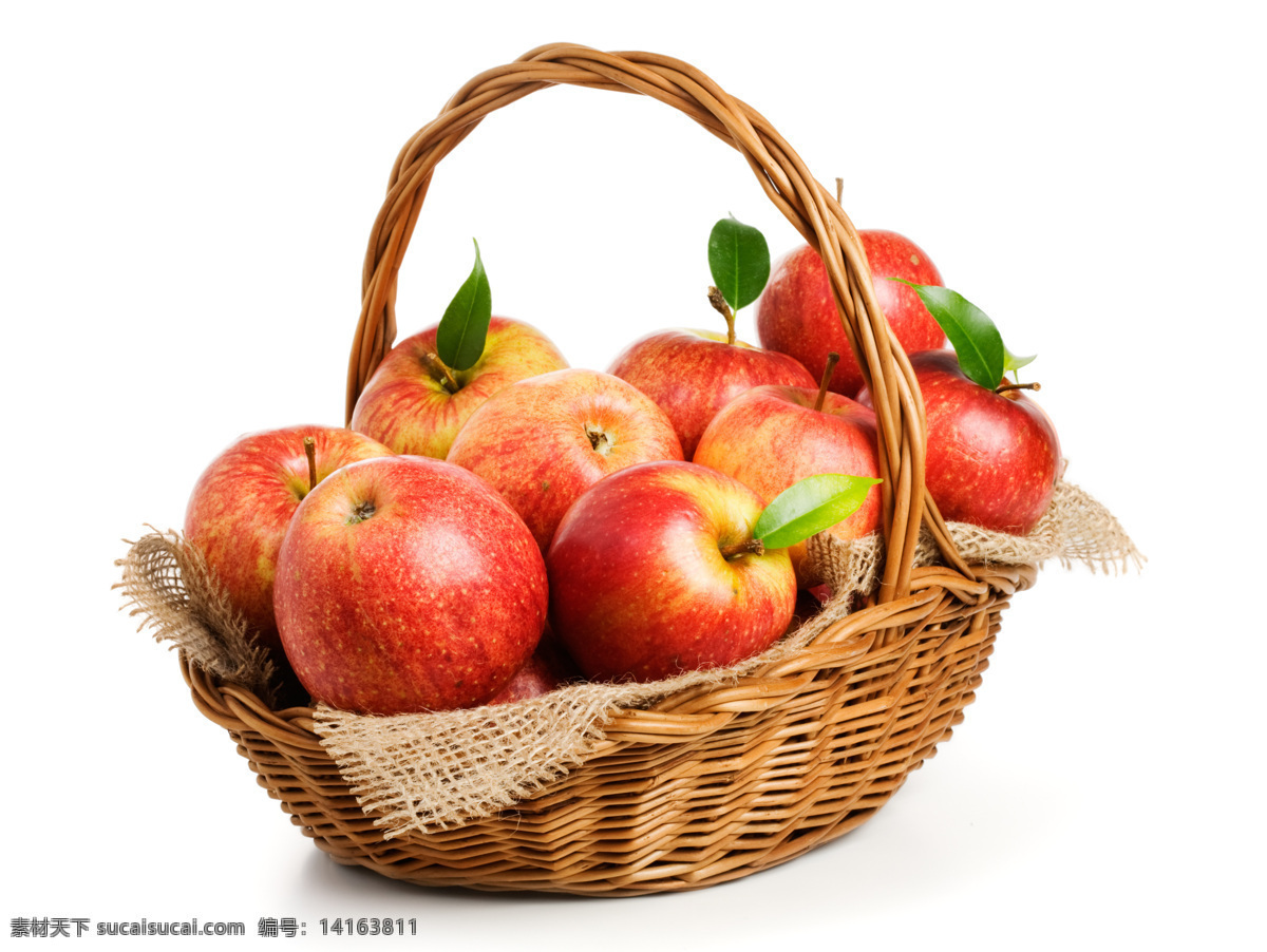 新鲜 苹果 篮子 手提篮子 新鲜苹果 新鲜水果 苹果摄影 苹果图片 餐饮美食