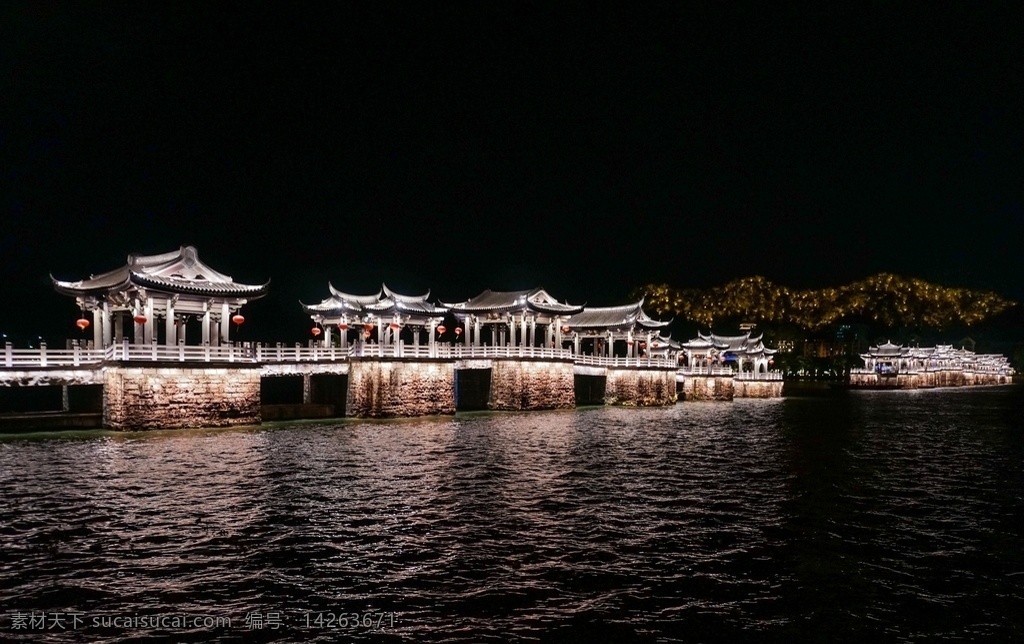 广济桥夜拍 广东 潮州 韩江 广济桥 夜拍 古建筑 灯光 旅游摄影 国内旅游