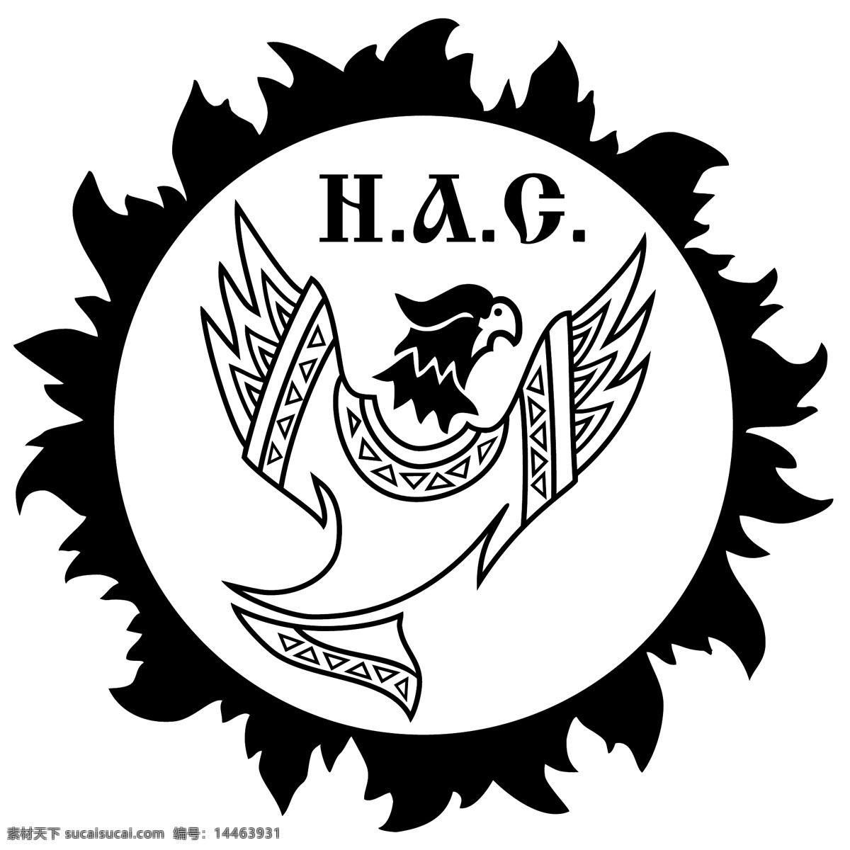 雄鹰 logo 黑色 太阳 logo设计 英文 白色