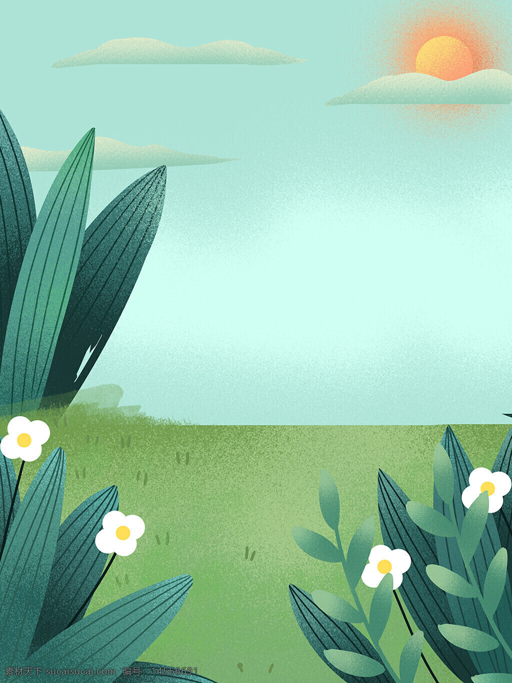草地背景 插画背景 广告背景 河边 蓝天白云 绿地背景 山水风景 植物背景