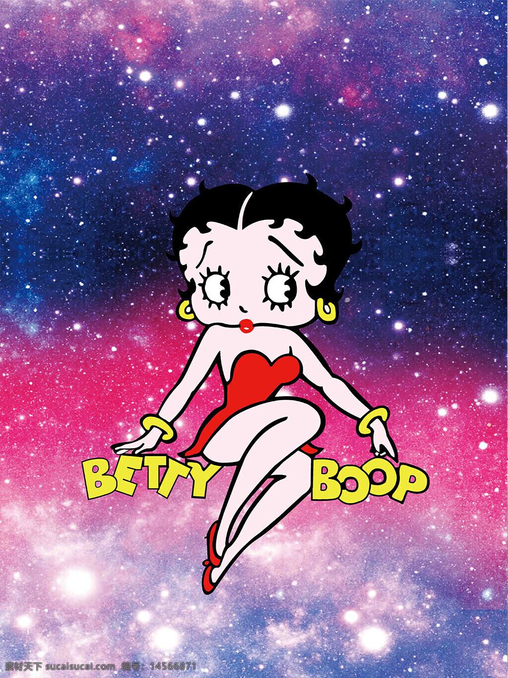 卡通美女装饰背景 卡通美女 装饰背景 星空 宇宙 betty boop