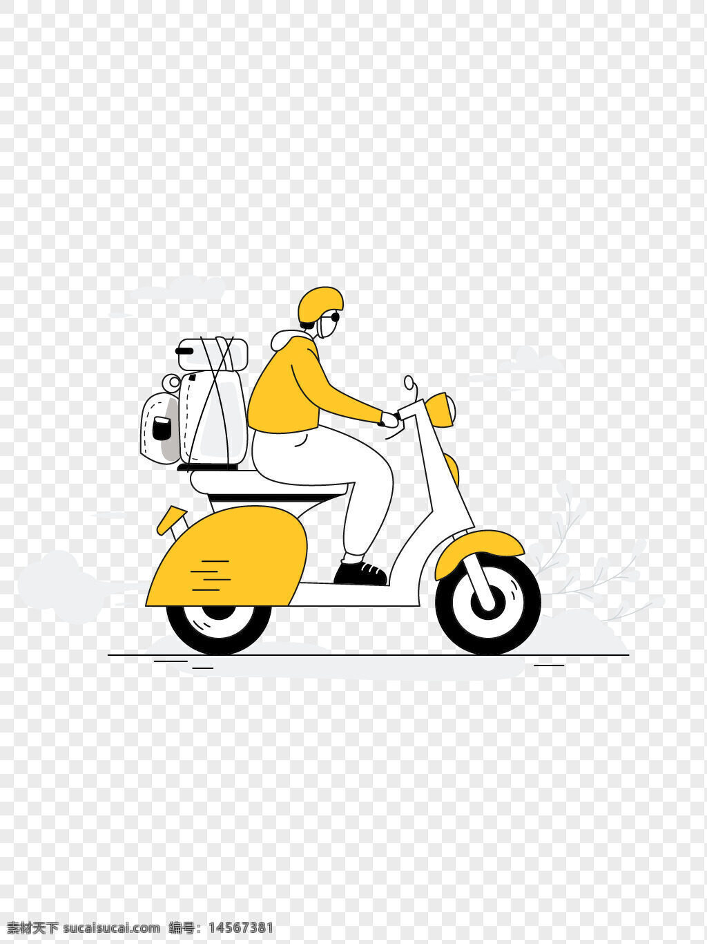 创意旅行 旅行插画 插画设计 男子旅行 摩托车 创意扁平