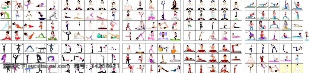款 瑜伽 动作 健身 瘦身 减肥 健身操 标志图标 其他图标