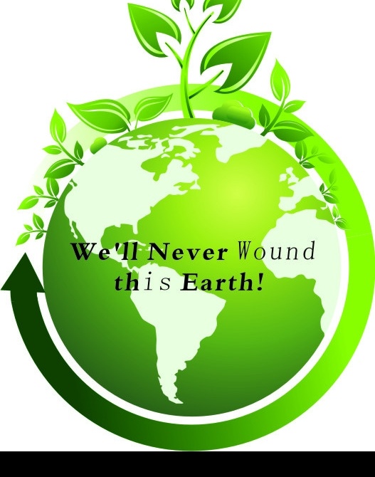 我们爱护地球 绿色环保 地球 保护家园 树叶 方向 温馨 矢量图库